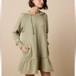 American Eagle Outfitters Olive Hoodie Dress
